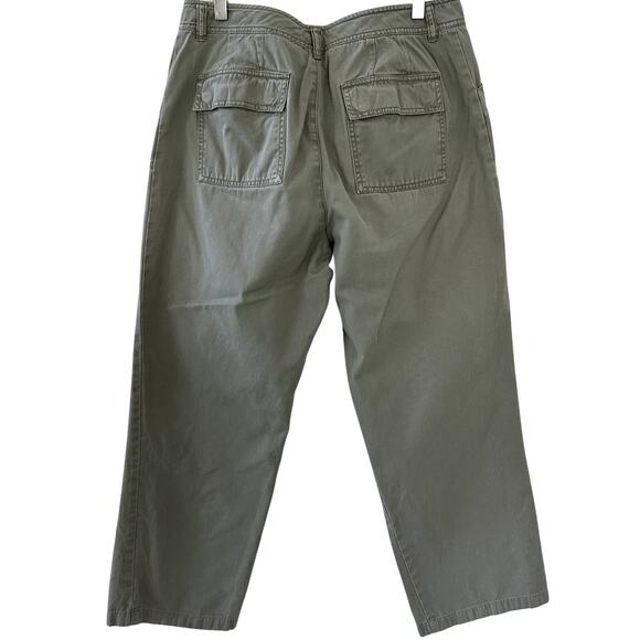Women's Light Green Cotton Khaki Pants by Kim Rogers Sz. 14 Casual Boho - Picture 2 of 9